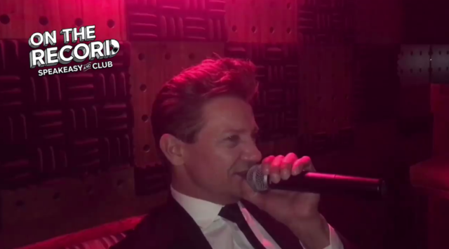 Jeremy Renner singing "New York State of Mind" at On The Record
