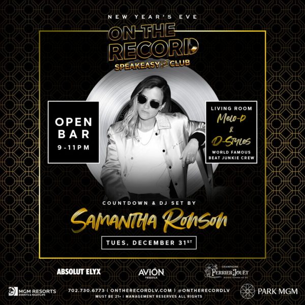 New Year’s Eve with Samantha Ronson!